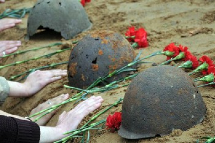 Торжественно-траурная церемония захоронения бойцов и командиров Красной армии