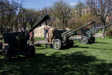 Реконструкция, посвященная 75-летию освобождения города Выборг